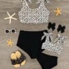 Mom & Me - Black & White Cheetah Bikini