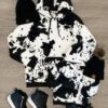 Mom & Me - Black & White Cow Print Sherpa Hoodie 2 Mom & Me - Black & White Cow Print Sherpa Hoodie -Children's boutique clothing mom me black white cow print sherpa hoodie mom me sparkle in pink 741932
