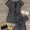 Mom & Me - Black & White Stripe Romper 1 Mom & Me - Black & White Stripe Romper -Children's boutique clothing mom me black white stripe romper mom me sparkle in pink 342142
