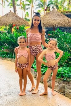 Mom & Me - Blush Leopard Bikini -Children's boutique clothing mom me blush leopard bikini mom me sparkle in pink 28603508195402