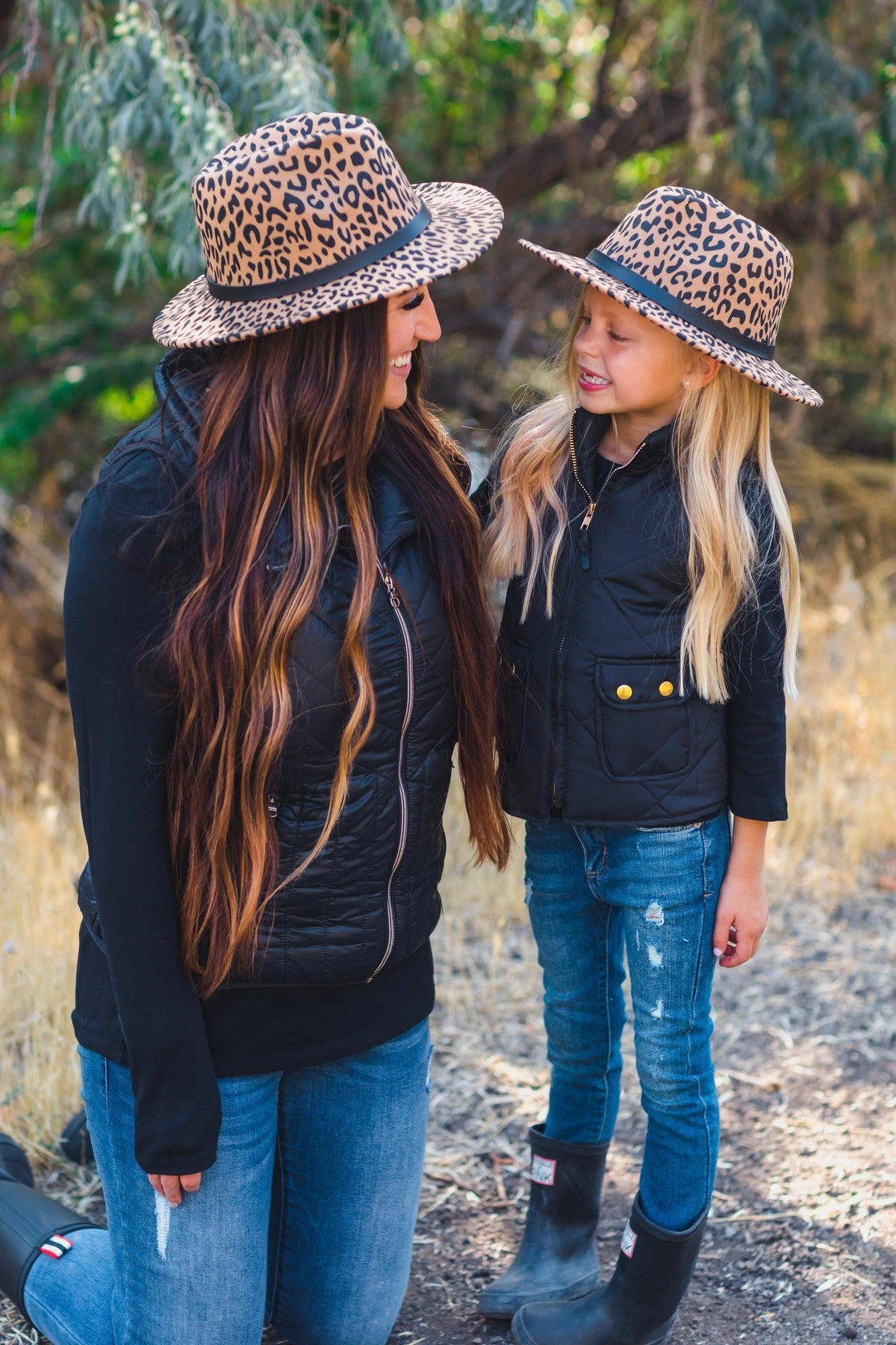 Mom & Me - Cheetah Felt Brim Hats 3 Mom & Me - Cheetah Felt Brim Hats