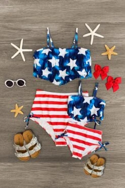 Mom & Me - Fringe Stars & Stripes Bikini