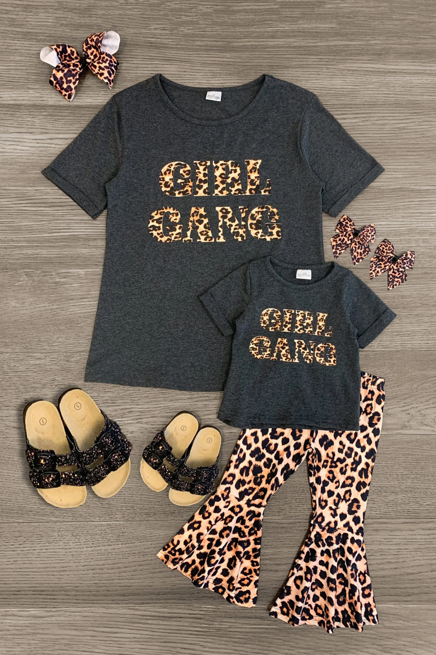 Mom & Me - "Girl Gang" Top & Bell Bottom Set 3 Mom & Me - "Girl Gang" Top & Bell Bottom Set