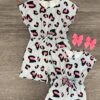 Mom & Me - Gray & Pink Cheetah Romper -Children's boutique clothing mom me gray pink cheetah romper mom me sparkle in pink 284008