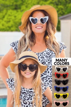 Mom & Me - Heart Eye Sunnies -Children's boutique clothing mom me heart eye sunnies many colors accessory sparkle in pink 15585529823306