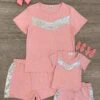 Mom & Me - Heather Pink & Silver Sequin Short Set 2 Mom & Me - Heather Pink & Silver Sequin Short Set -Children's boutique clothing mom me heather pink silver sequin short set mom me sparkle in pink 391309