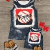 Mom & Me - "Mama & Mini" Black Baseball Top 2 Mom & Me - "Mama & Mini" Black Baseball Top -Children's boutique clothing mom me mama mini black splatter paint baseball tank mom me sparkle in pink 28512424362058