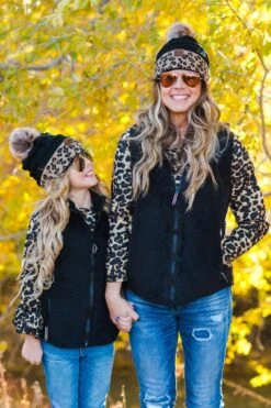 Mom & Me - SIP Animal Print Beanies -Children's boutique clothing mom me sip beanies black cheetah accessory sparkle in pink 13926678429770 dc04e0e2 b276 4148 aaa2 e9ff200c3f84