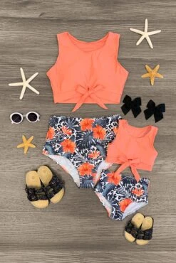 Mom & Me - Tropical Cheetah Floral Bikini