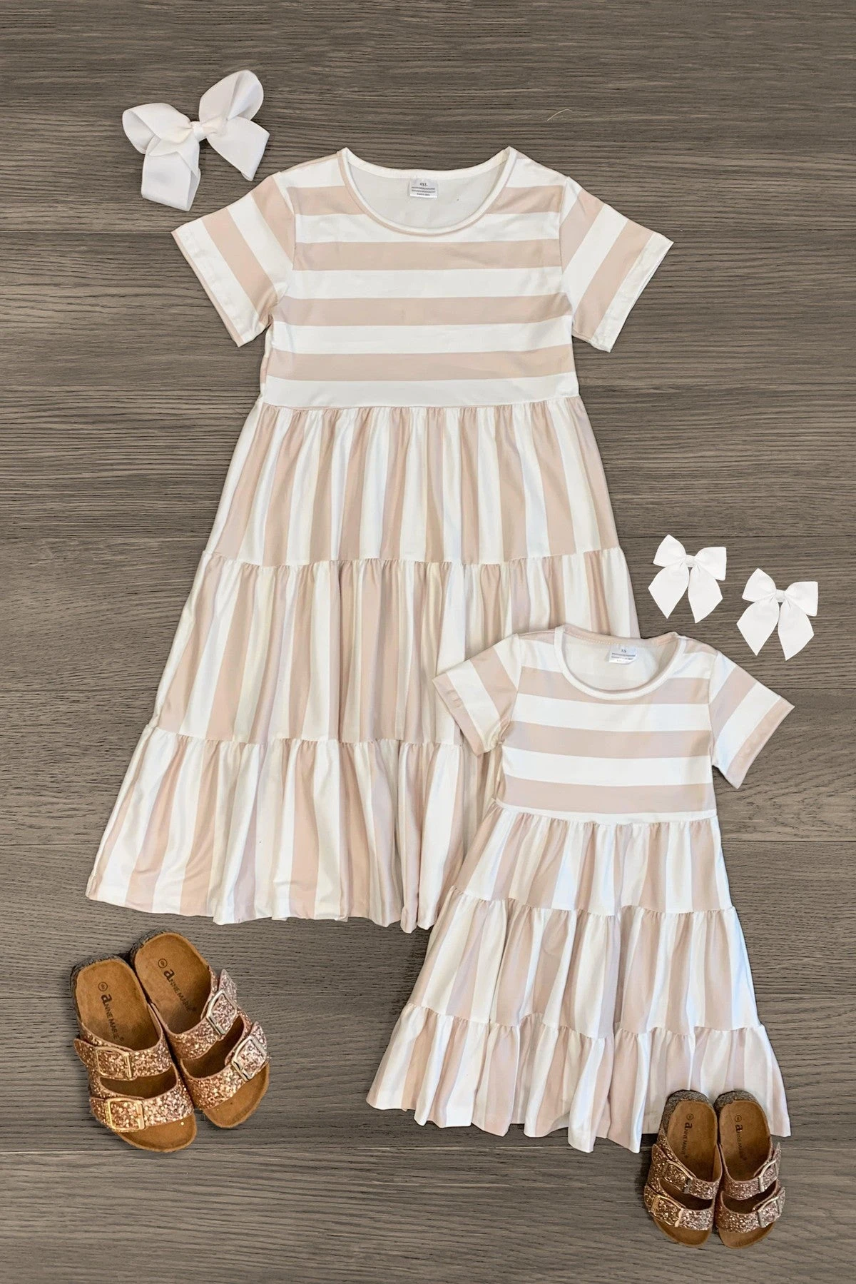 Mom & Me - Tiered Stripe Dress 4 Mom & Me - Tiered Stripe Dress - Image 2