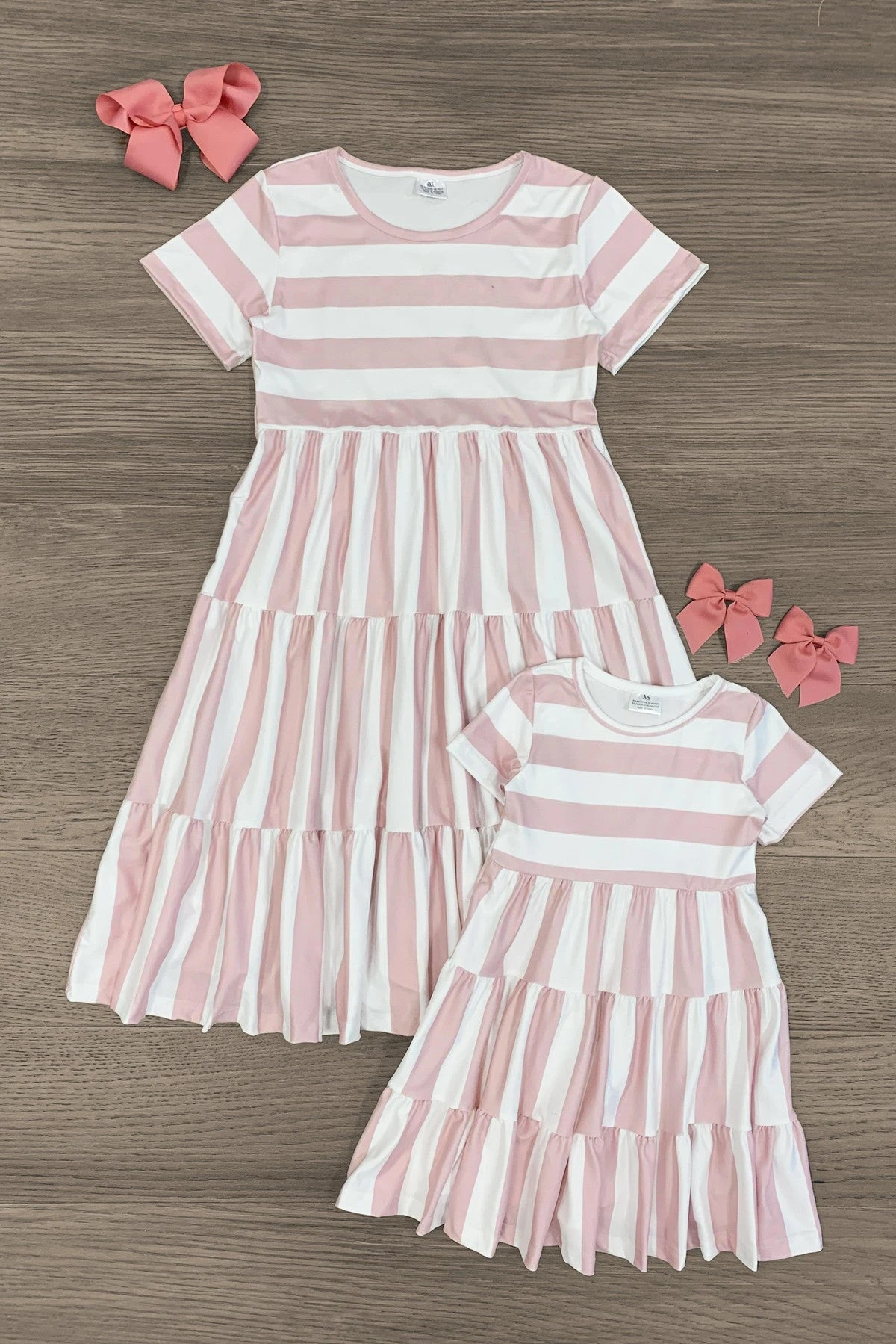 Mom & Me - Tiered Stripe Dress 3 Mom & Me - Tiered Stripe Dress