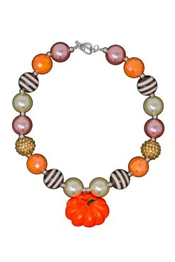 Multi-Color Pumpkin Bubblegum Necklace
