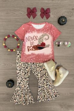 "Never Be Basic" Witchy Leopard Bell Bottom Set