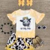 "Not Today Heifer" Yellow Short Set -Children's boutique clothing not today heifer yellow short set outfit sparkle in pink 29149816258634