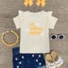 "Oh Happy Daisy" Denim Short Set -Children's boutique clothing oh happy daisy denim short set outfit sparkle in pink 29149861052490