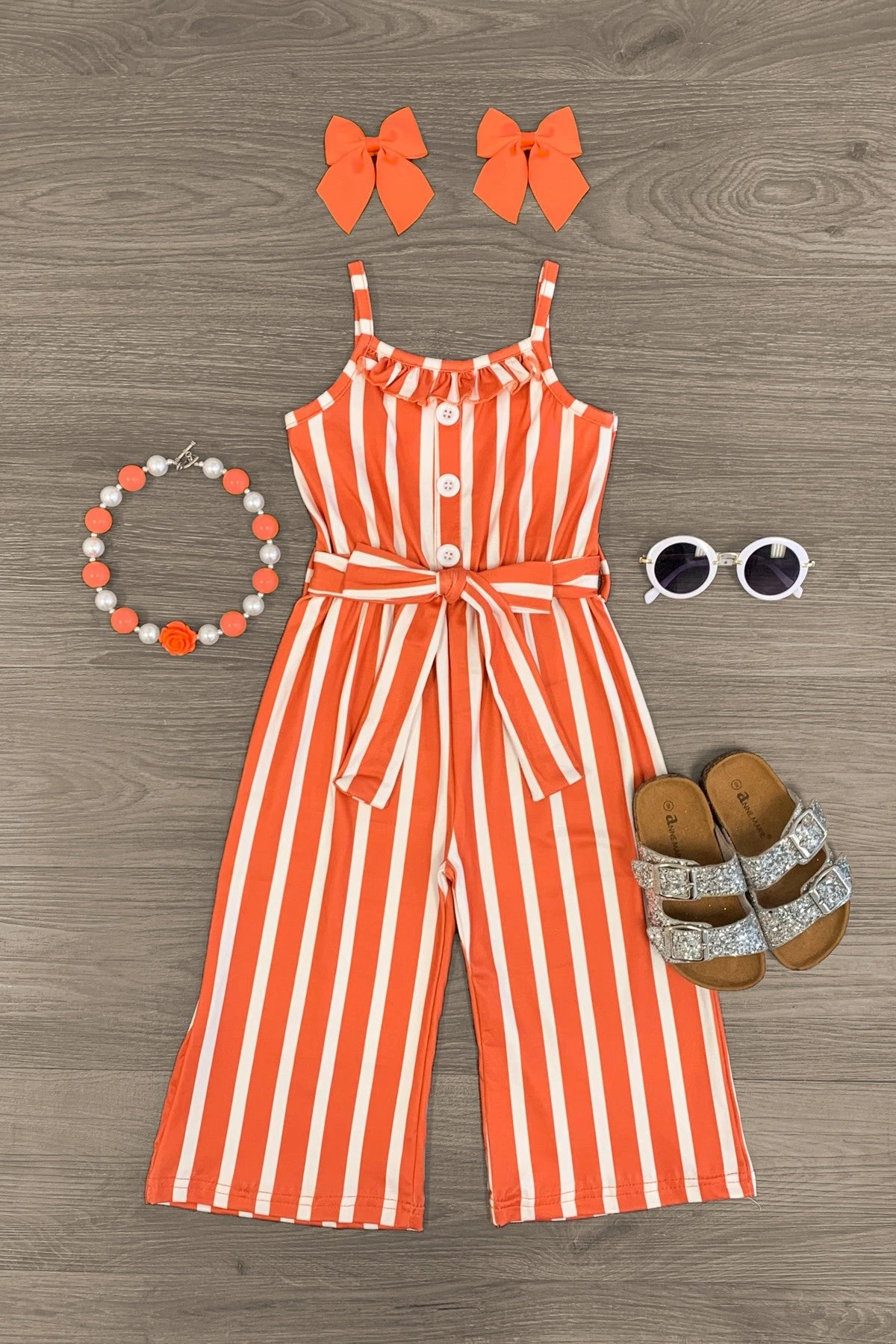 Striped Tie Waist Jumpsuit 3 Striped Tie Waist Jumpsuit