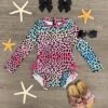 Pastel Cheetah Long Sleeve Swimsuit -Children's boutique clothing pastel cheetah long sleeve swimsuit swimsuit sparkle in pink 28555537449034