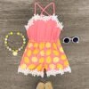 Pink Floral Lace Lemon Romper 1 Pink Floral Lace Lemon Romper -Children's boutique clothing pink floral lace lemon romper romper sparkle in pink 29149839622218