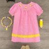 Pink Gingham Pencil Dress -Children's boutique clothing pink gingham pencil dress dress sparkle in pink 29224707424330