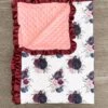Pink & Purple Floral Ruffle Minky Blanket 1 Pink & Purple Floral Ruffle Minky Blanket -Children's boutique clothing pink purple floral ruffle minky blanket blanket sparkle in pink 29194707370058