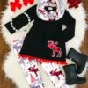 Plaid Moose 3 Pc. Scarf Set -Children's boutique clothing plaid moose 3 pc scarf set outfit sparkle in pink 28602968309834