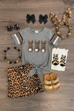 Pom Pom Peeps Cheetah Skirt Set