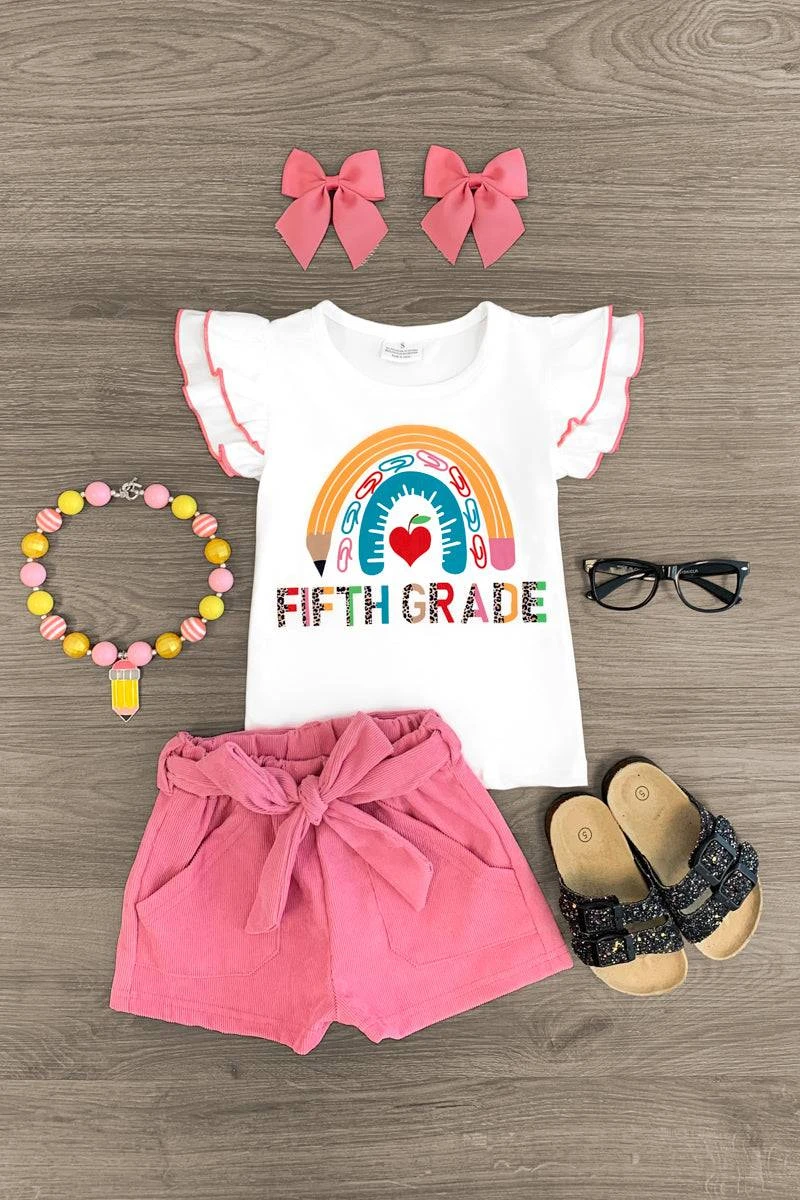 "Preschool - Fifth Grade" Rainbow Short Set 10 "Preschool - Fifth Grade" Rainbow Short Set - Image 8