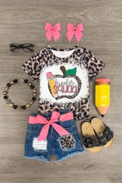 "Preschool - 5th Grade Squad" Denim Short Set 12 "Preschool - 5th Grade Squad" Denim Short Set -Children's boutique clothing preschool fifth grade squad denim short set outfit sparkle in pink 29179756249162