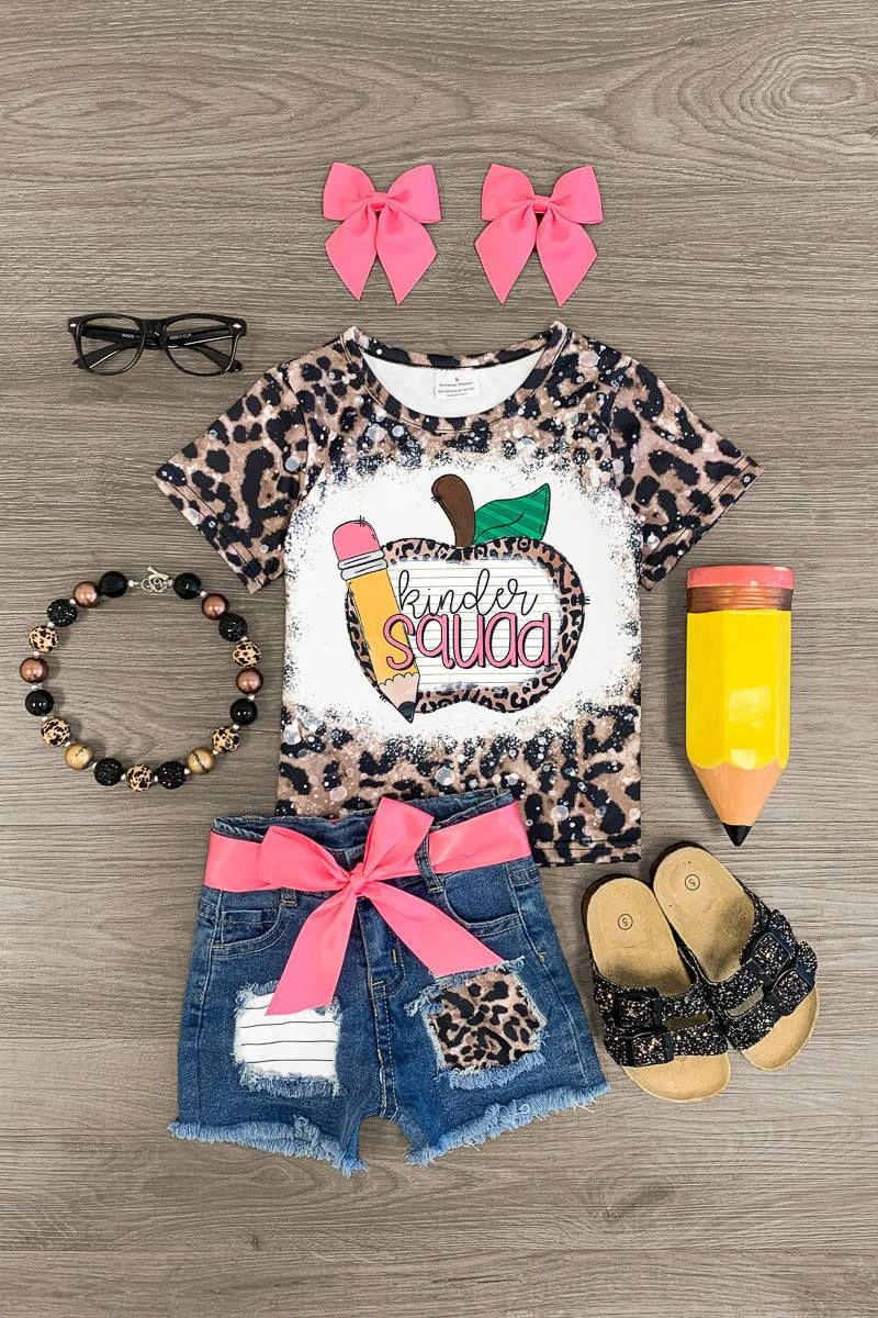 "Preschool - 5th Grade Squad" Denim Short Set 5 "Preschool - 5th Grade Squad" Denim Short Set - Image 3