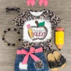 "Preschool - 5th Grade Squad" Denim Short Set -Children's boutique clothing preschool fifth grade squad denim short set outfit sparkle in pink 29200887251018