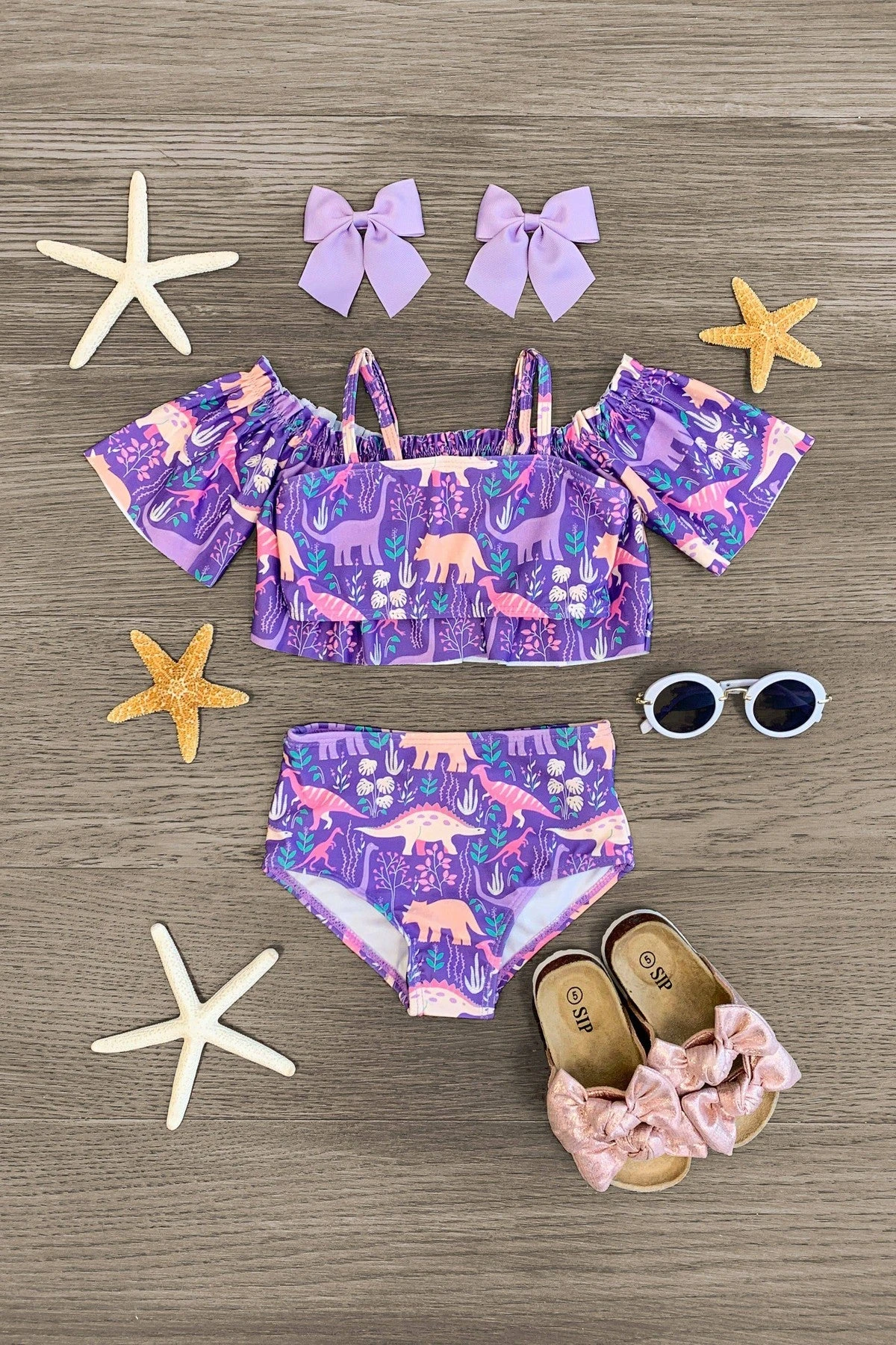 Purple Dinosaur 3-Piece Bikini Set 5 Purple Dinosaur 3-Piece Bikini Set - Image 3