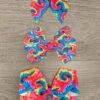 Rainbow Tie Dye Bows -Children's boutique clothing rainbow tie dye bows accessory sparkle in pink 14929346429002 296957e5 4ab2 4b41 a1e4 8448fbff517b