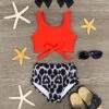 Red & Black Leopard Bikini