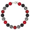 Red Black Plaid Bubblegum Necklace