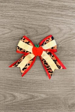 Red Cheetah Apple Bow
