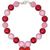 Red Heart Pink Bubblegum Necklace -Children's boutique clothing red heart pink bubblegum necklace accessory sparkle in pink 667053