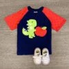 Red & Navy Dino Apple Top -Children's boutique clothing red navy dino apple top boy sparkle in pink 29149936910410