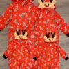 Red Reindeer Family Onesie Pajamas- & PET BANDANA!