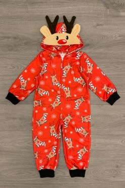 Red Reindeer Family Onesie Pajamas- & PET BANDANA! -Children's boutique clothing red reindeer family onesie pajamas pajamas sparkle in pink 580252