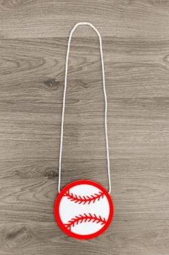 Red & White Baseball Circle Purse