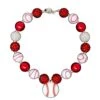 Red & White Baseball Necklace -Children's boutique clothing red white baseball necklace accessory sparkle in pink 28604040118346