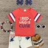 "Red White & Cutie" Red Short Set -Children's boutique clothing red white cutie red short set outfit sparkle in pink 29149826515018