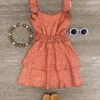 Rust Leopard Ruffle Dress -Children's boutique clothing rust leopard ruffle dress dress sparkle in pink 741466