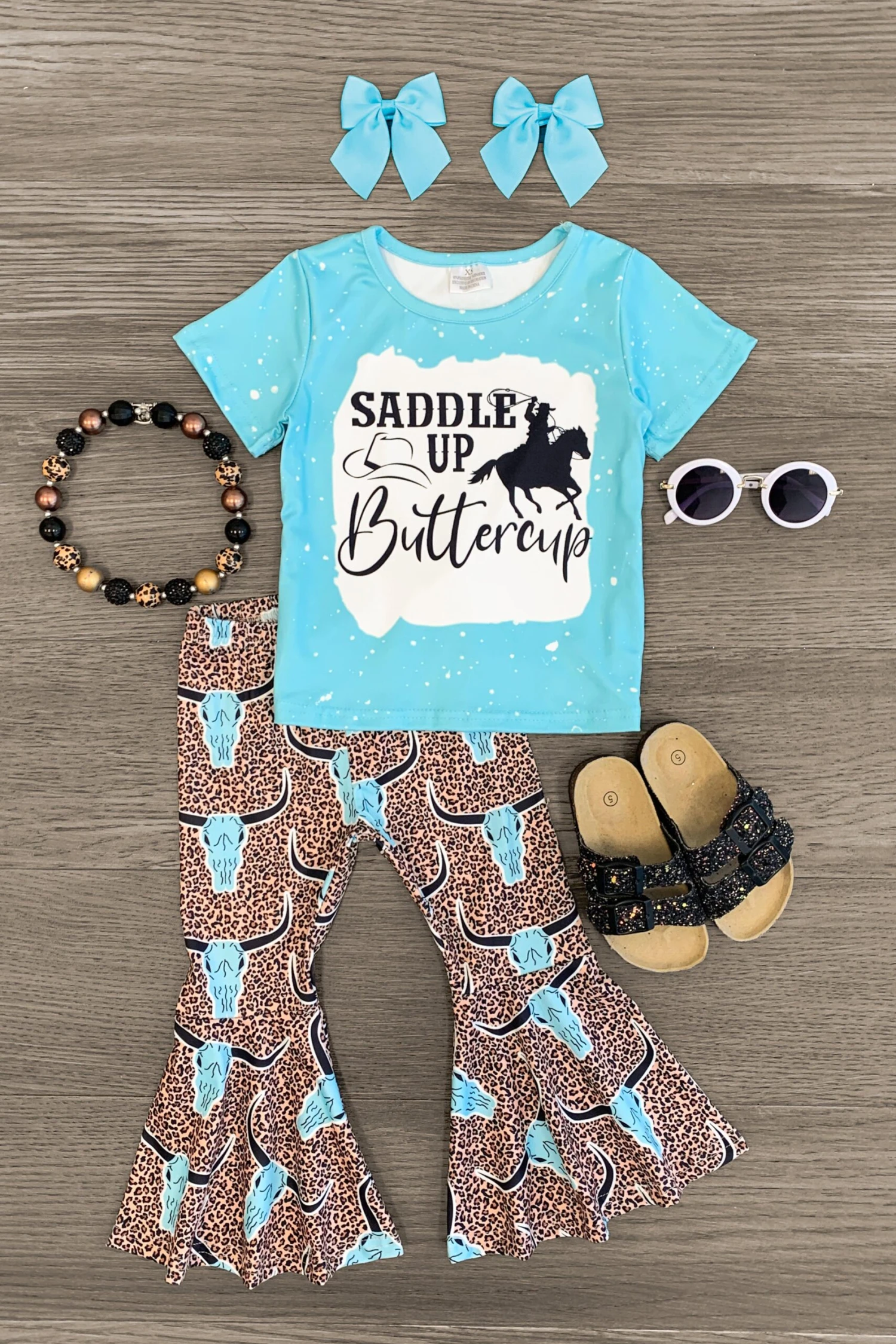 "Saddle Up Buttercup" Cheetah Bell Bottom Set 3 "Saddle Up Buttercup" Cheetah Bell Bottom Set