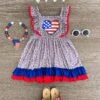 Sequin American Flag Heart Cheetah Dress -Children's boutique clothing sequin american flag heart cheetah dress dress sparkle in pink 29149875077194