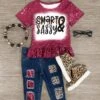 "Smart & Sassy" Sequin Denim Pant Set 1 "Smart & Sassy" Sequin Denim Pant Set -Children's boutique clothing smart sassy sequin denim pant set outfit sparkle in pink 29278007361610