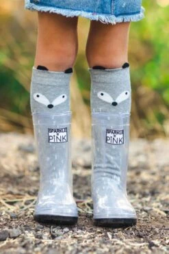 Sparkle In Pink Clear Rubber Boots With Colored Soles -Children's boutique clothing sparkle in pink premium exclusive boots clear black sole wear with any socks footwear sparkle in pink 882365