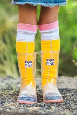 Sparkle In Pink Clear Rubber Boots With Colored Soles -Children's boutique clothing sparkle in pink premium exclusive boots clear pink sole wear with any socks footwear sparkle in pink 372928 e0bec8aa 9424 4787 a65e 82cf511e5491