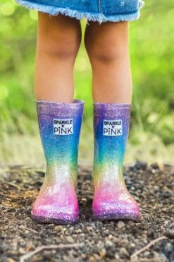 Sparkle In Pink Premium Glitter Boots -Children's boutique clothing sparkle in pink premium exclusive boots glitter rainbow footwear sparkle in pink 15123758743626