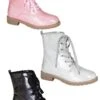 Sparkly Lace-Up Combat Boots 2 Sparkly Lace-Up Combat Boots -Children's boutique clothing sparkly lace up combat boots many colors footwear sparkle in pink 146578